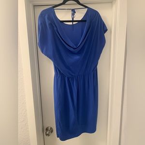 Vintage Barney’s cobalt blue silk cowlneck dress